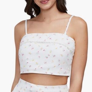 Wildfox Odessa Top Snow White Stem Floral Medium
